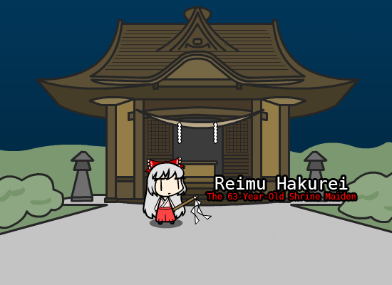 0617.gif: Reimu Hakurei:
The 63-Year-Old Shrine Maiden